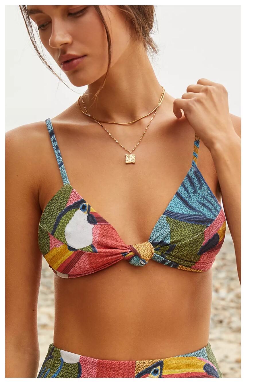 NEW Farm Rio Toucan Bikini Top Size Large